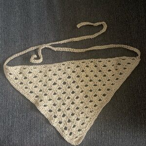 Handcrafted Cream Crochet Bandana